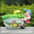 Sintechno SINTECHNO Cute Gnome Dragging the Flower Pot Planter SNF91201